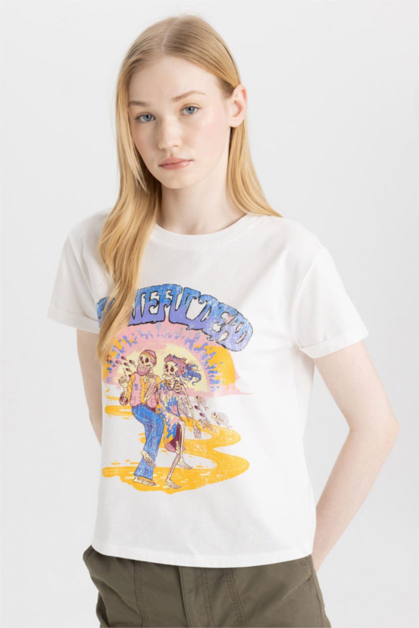WOMAN White Regular Fit Short Sleeve T-Shirt
