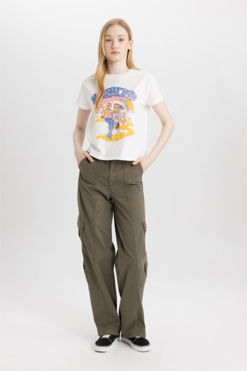 WOMAN White Regular Fit Short Sleeve T-Shirt