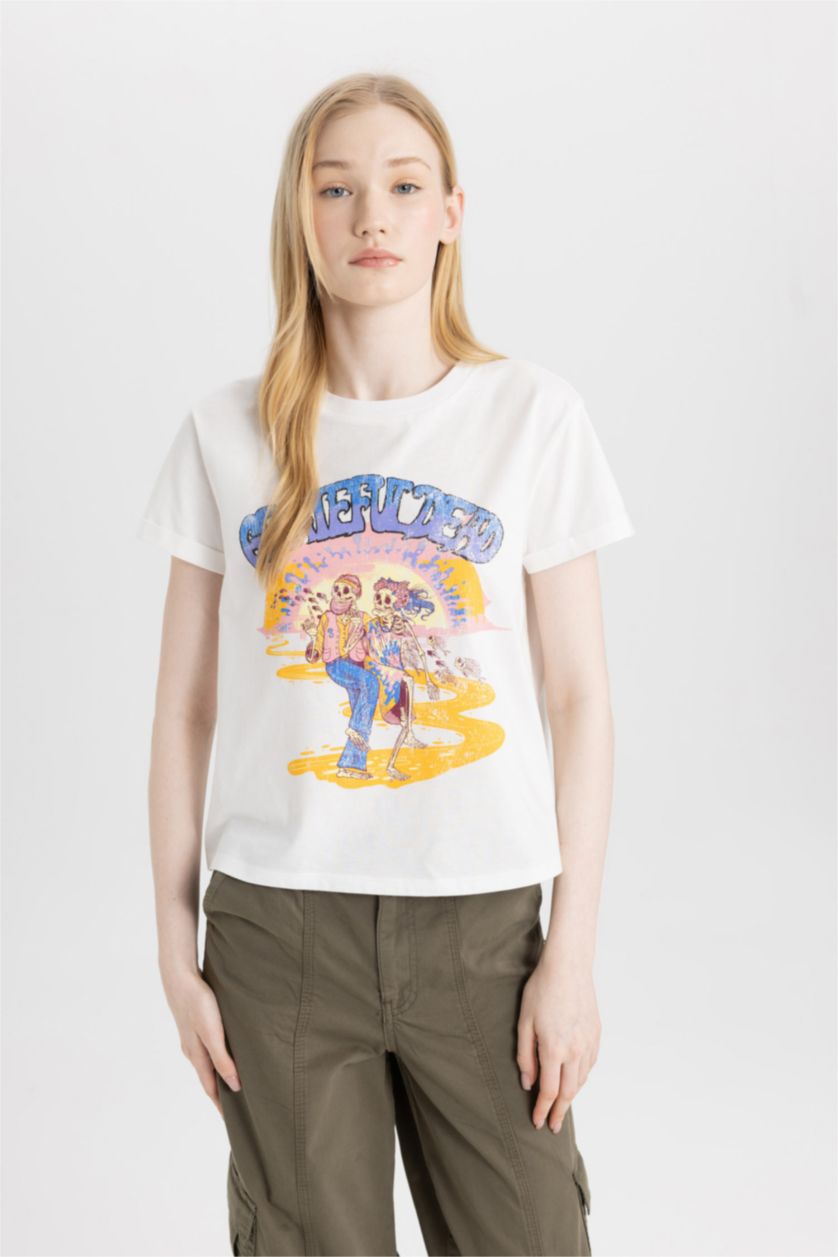 WOMAN White Regular Fit Short Sleeve T-Shirt