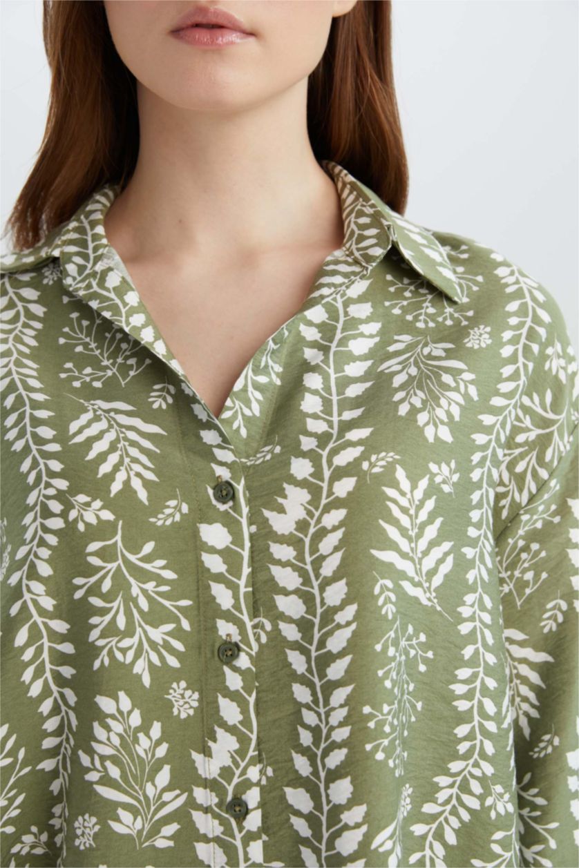 Әйелдерге Жасыл қалыпты пішім Ұзын жеңді көйлек