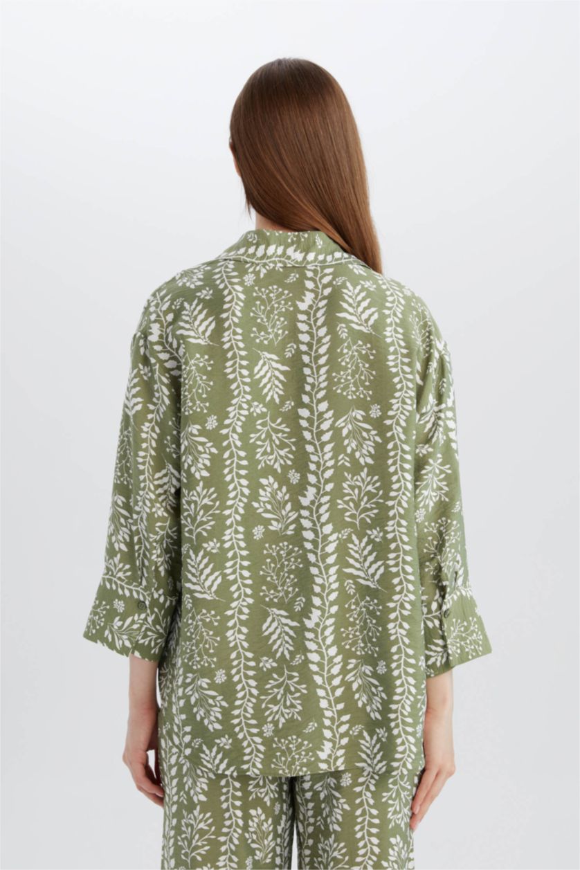 Әйелдерге Жасыл қалыпты пішім Ұзын жеңді көйлек