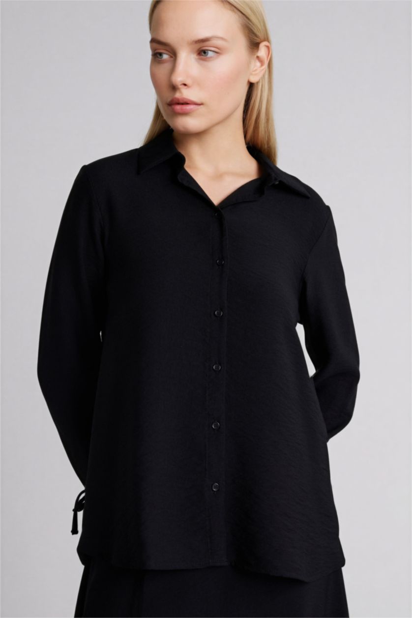Woman Black Regular Fit Long Sleeve Shirt