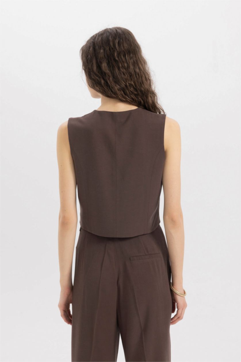 نساء بني يلك بليزر بياخة V ممزوج بالكتان