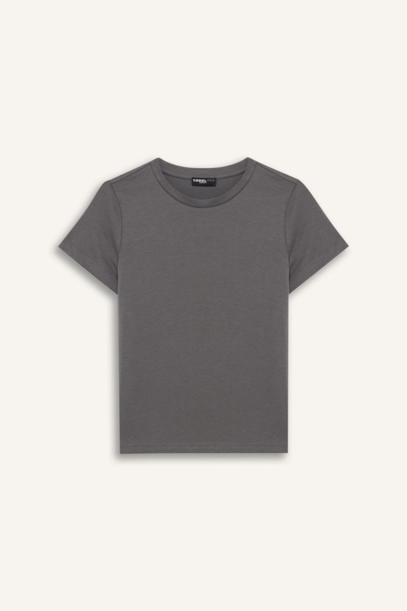 Женщины Серый Футболка с короткими рукавами, стандартный крой Coool