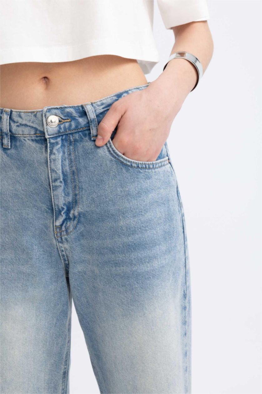 WOMAN Blue High Waist Trousers