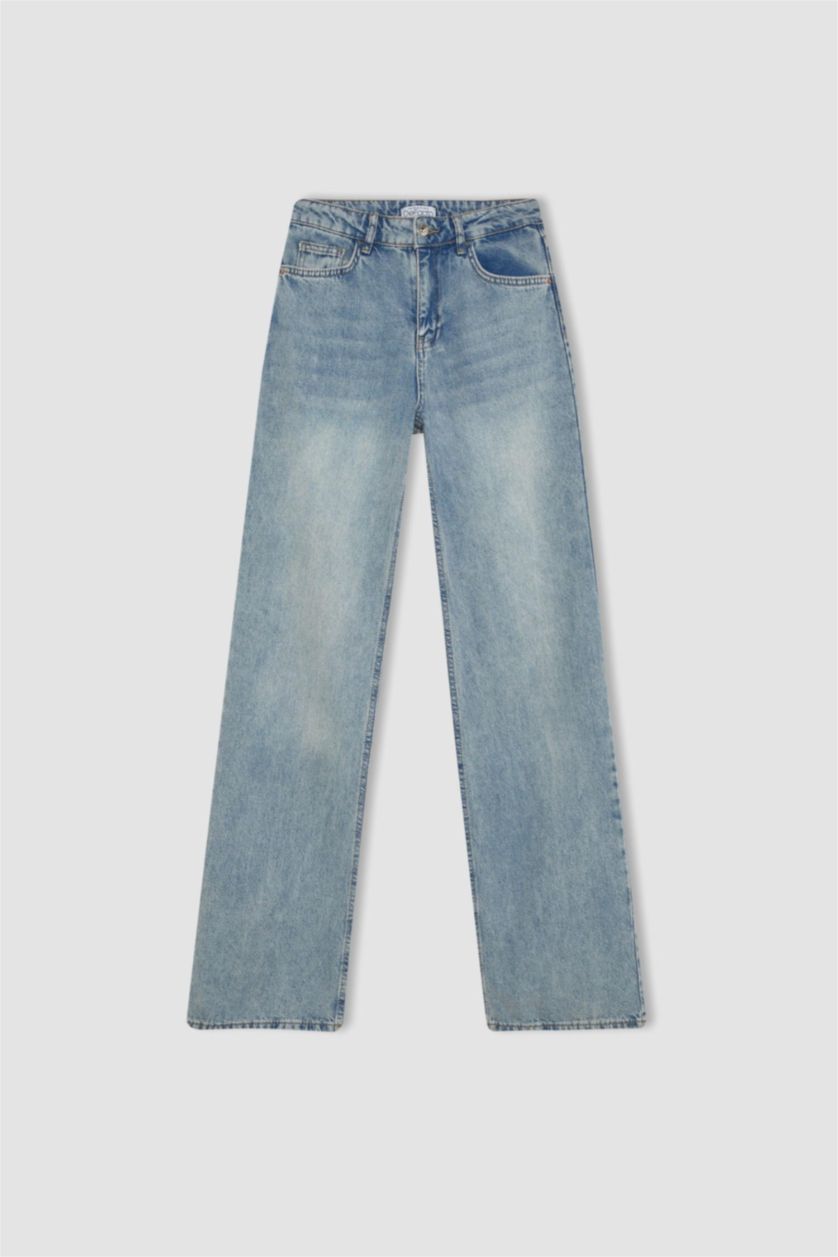 WOMAN Blue High Waist Trousers