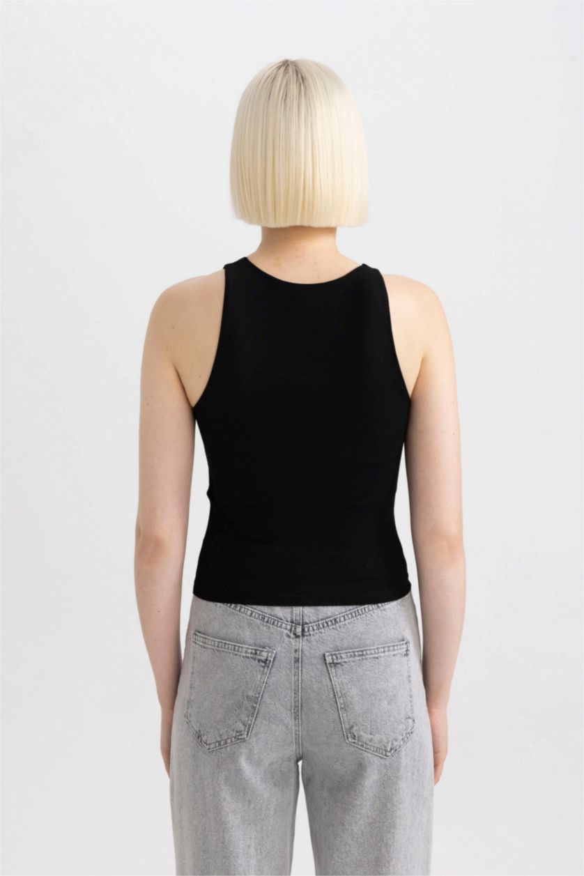 نساء أسود أندر شيرت اسود سليم فيت بدون كم