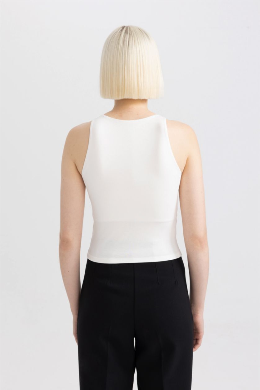 FEMME Écru Coupe slim raccourcie