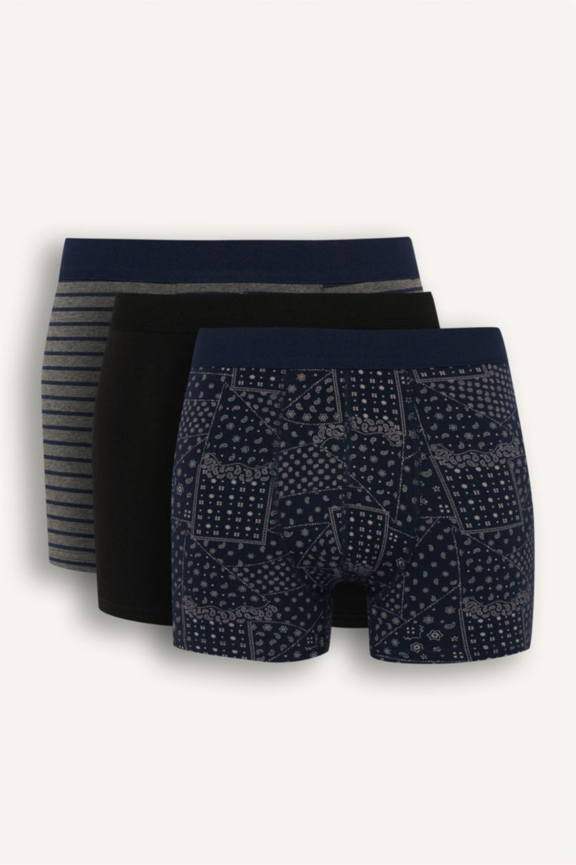 رجالي أسود بوكسر قصة عادية - 3 قطع