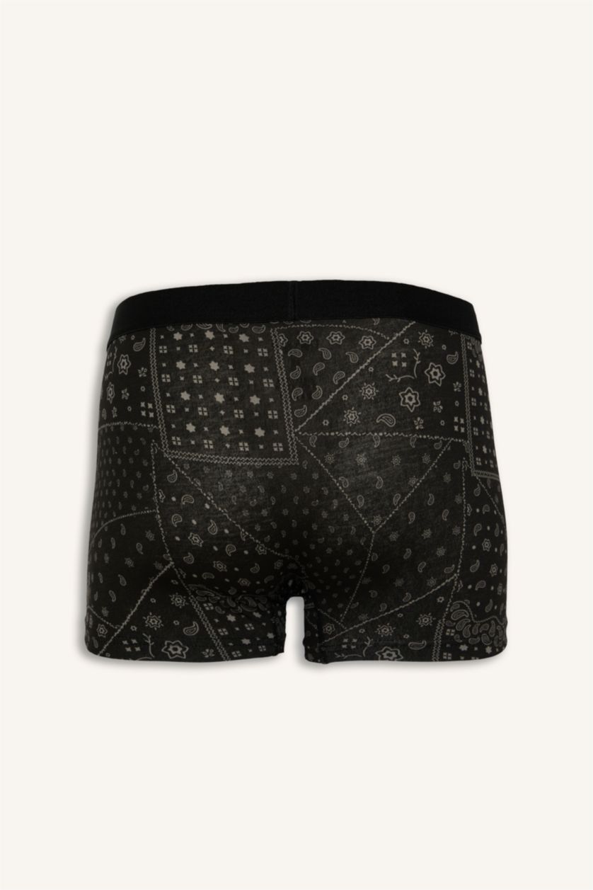 Erkek Siyah Regular Fit Desenli 3'lü Boxer