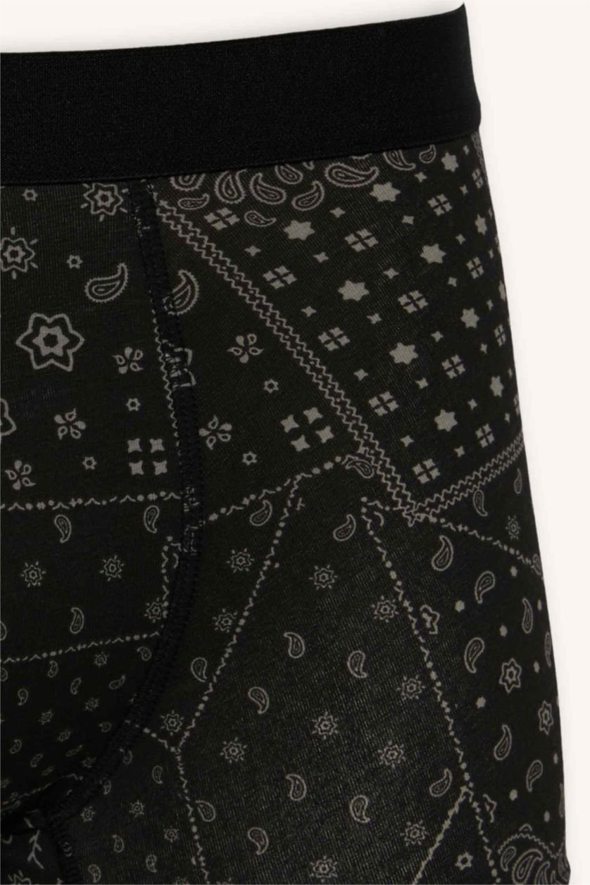 Erkek Siyah Regular Fit Desenli 3'lü Boxer