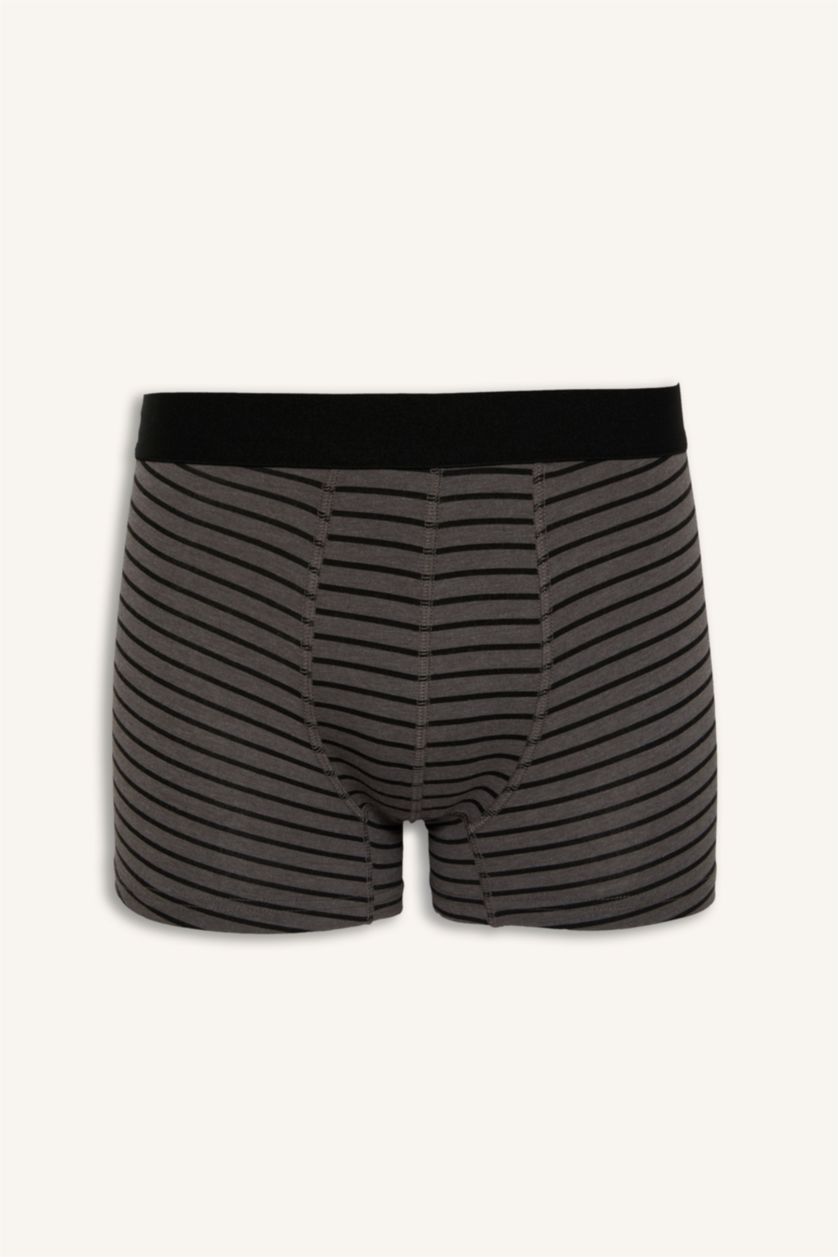 Erkek Siyah Regular Fit Desenli 3'lü Boxer