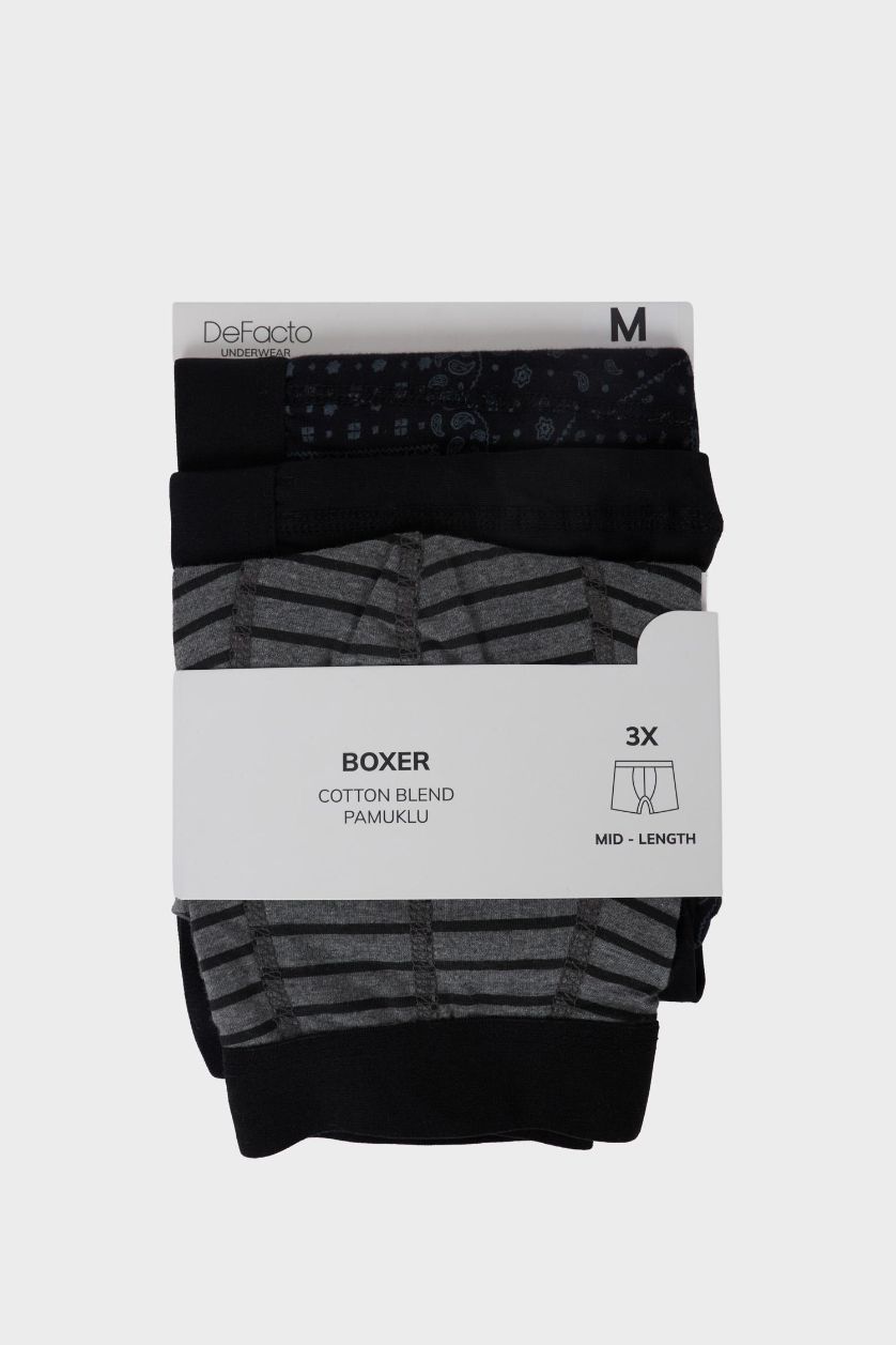 رجال أسود بوكسر قصة عادية - 3 قطع