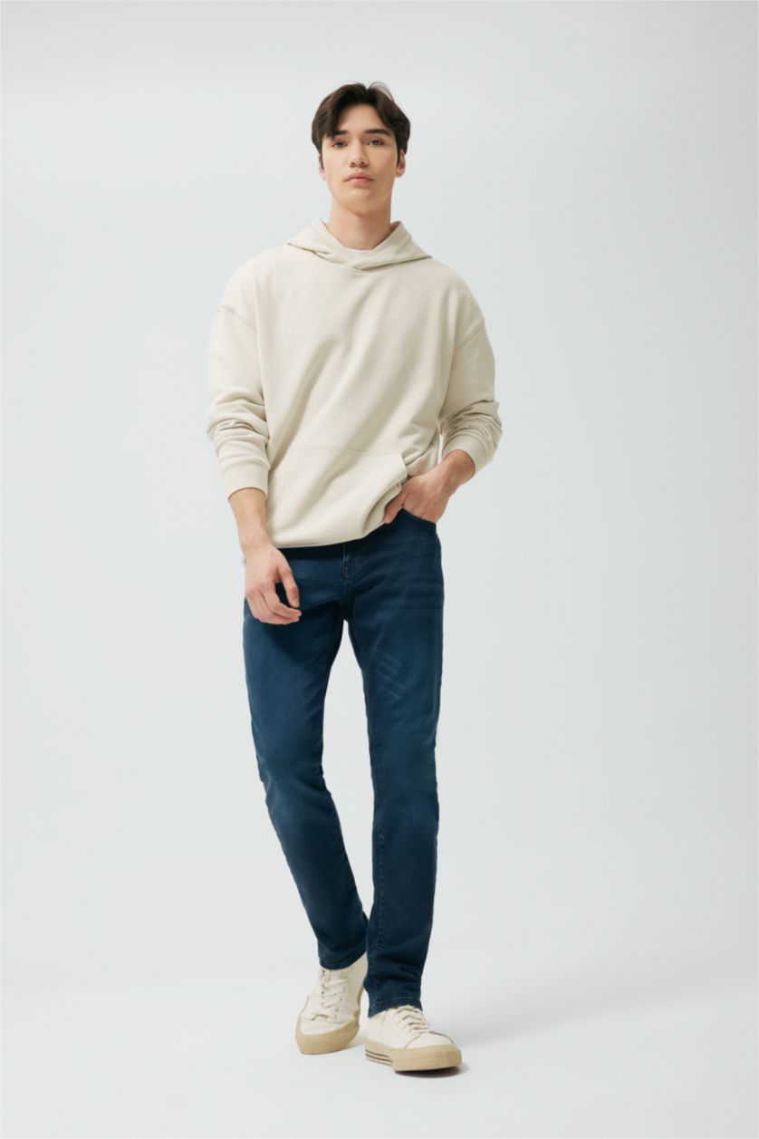 MAN Blue Black Pedro Slim Fit Normal Waist Narrow Leg Jeans