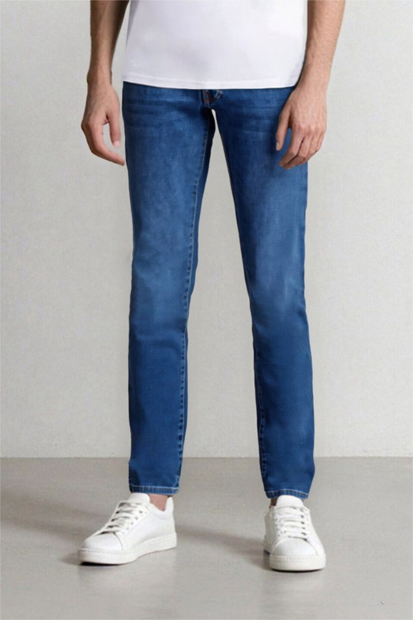 HOMME Bleu Jean Coupe slim à taille normale