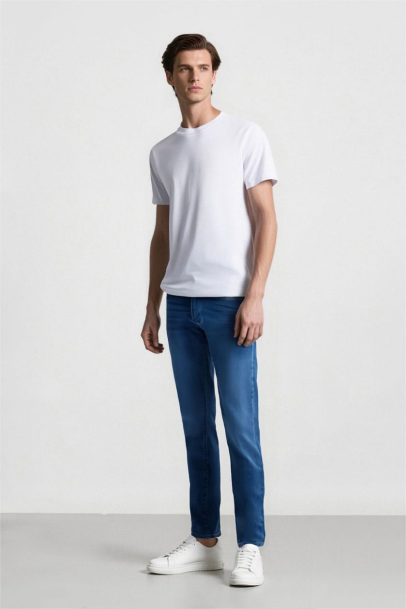 HOMME Bleu Jean Coupe slim à taille normale