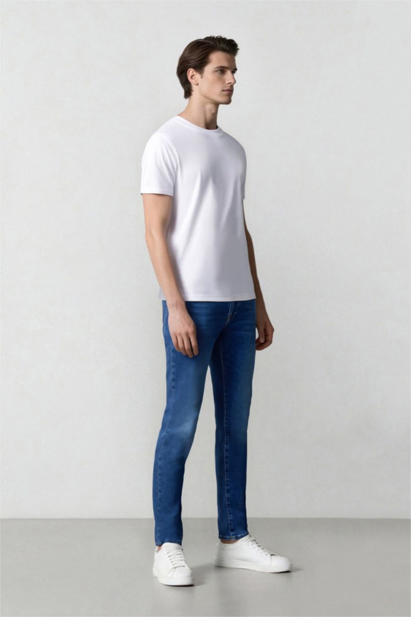 HOMME Bleu Jean Coupe slim à taille normale