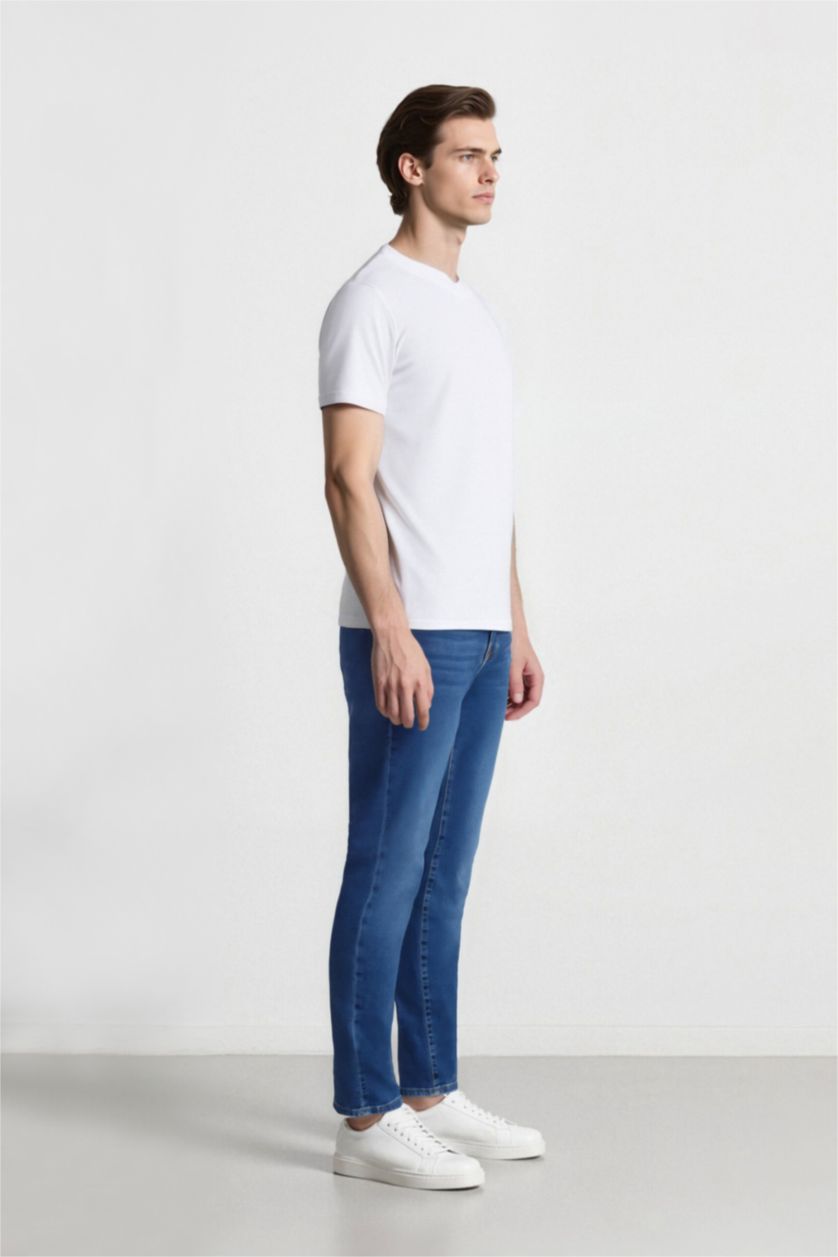 HOMME Bleu Jean Coupe slim à taille normale