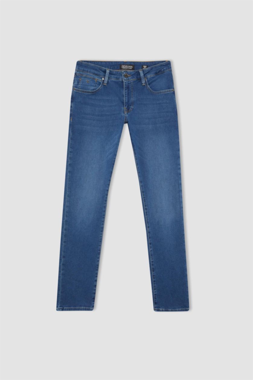 HOMME Bleu Jean Coupe slim à taille normale