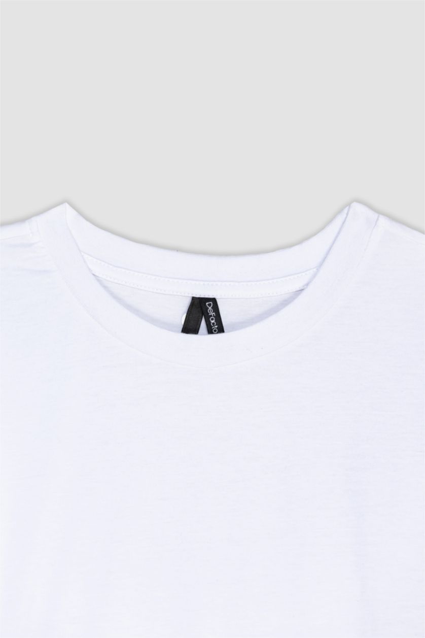 حريمي أبيض Regular Fit Short Sleeve T-Shirt