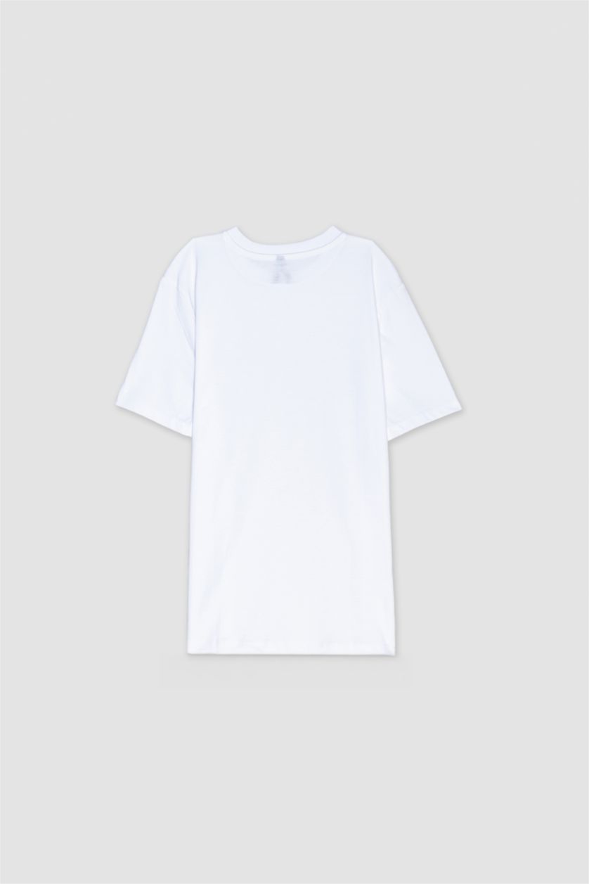 حريمي أبيض Regular Fit Short Sleeve T-Shirt
