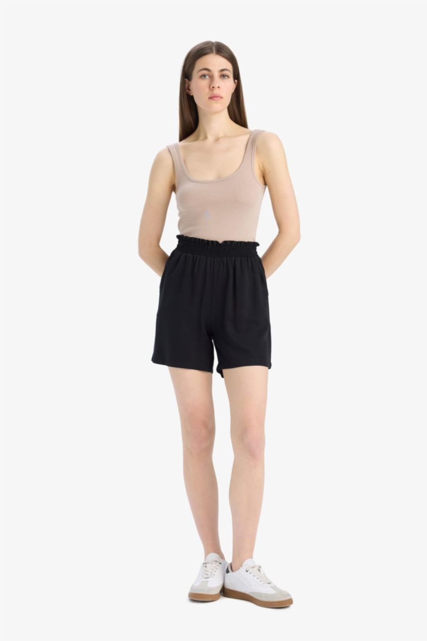 Женщины Слоновая кость Slim fit футболка без рукавов с круглым вырезом и из ребристой ткани