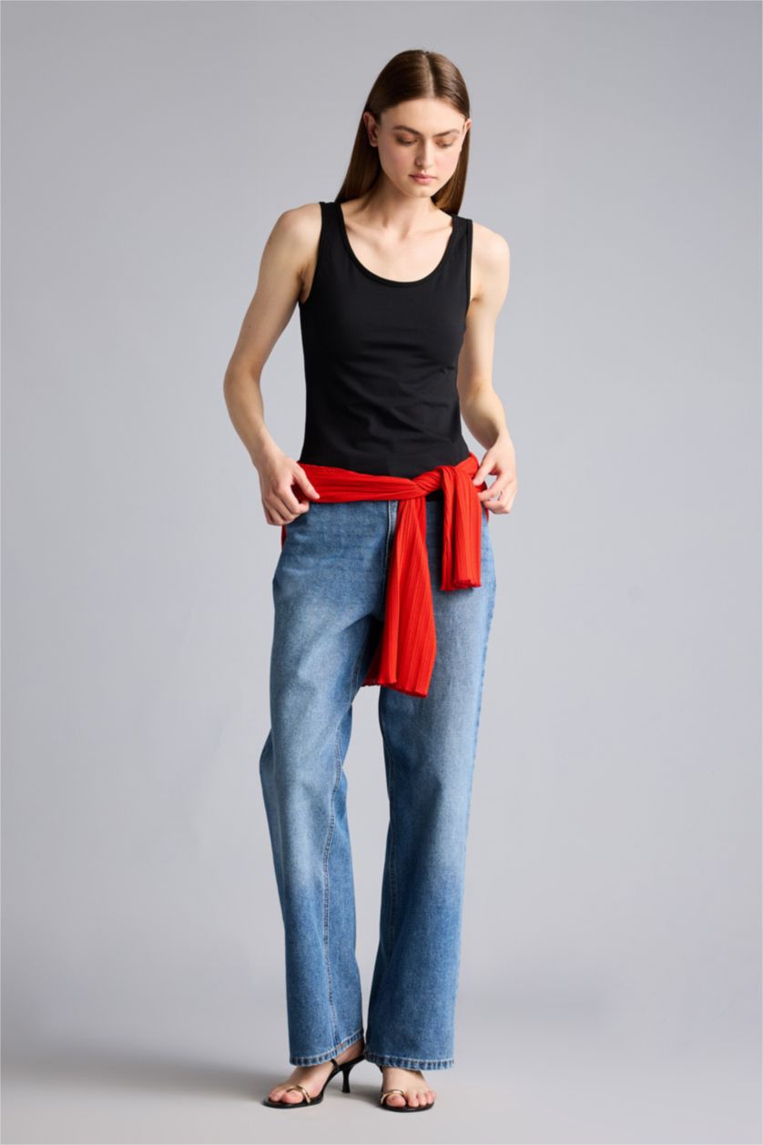 Kadın Siyah Slım Fıt Basıc Atlet