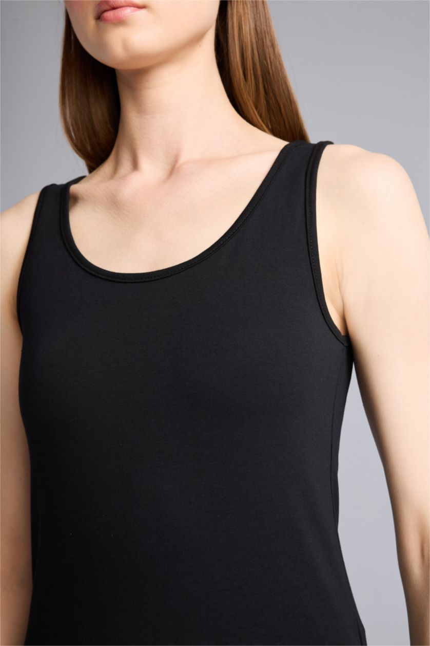 Kadın Siyah Slım Fıt Basıc Atlet