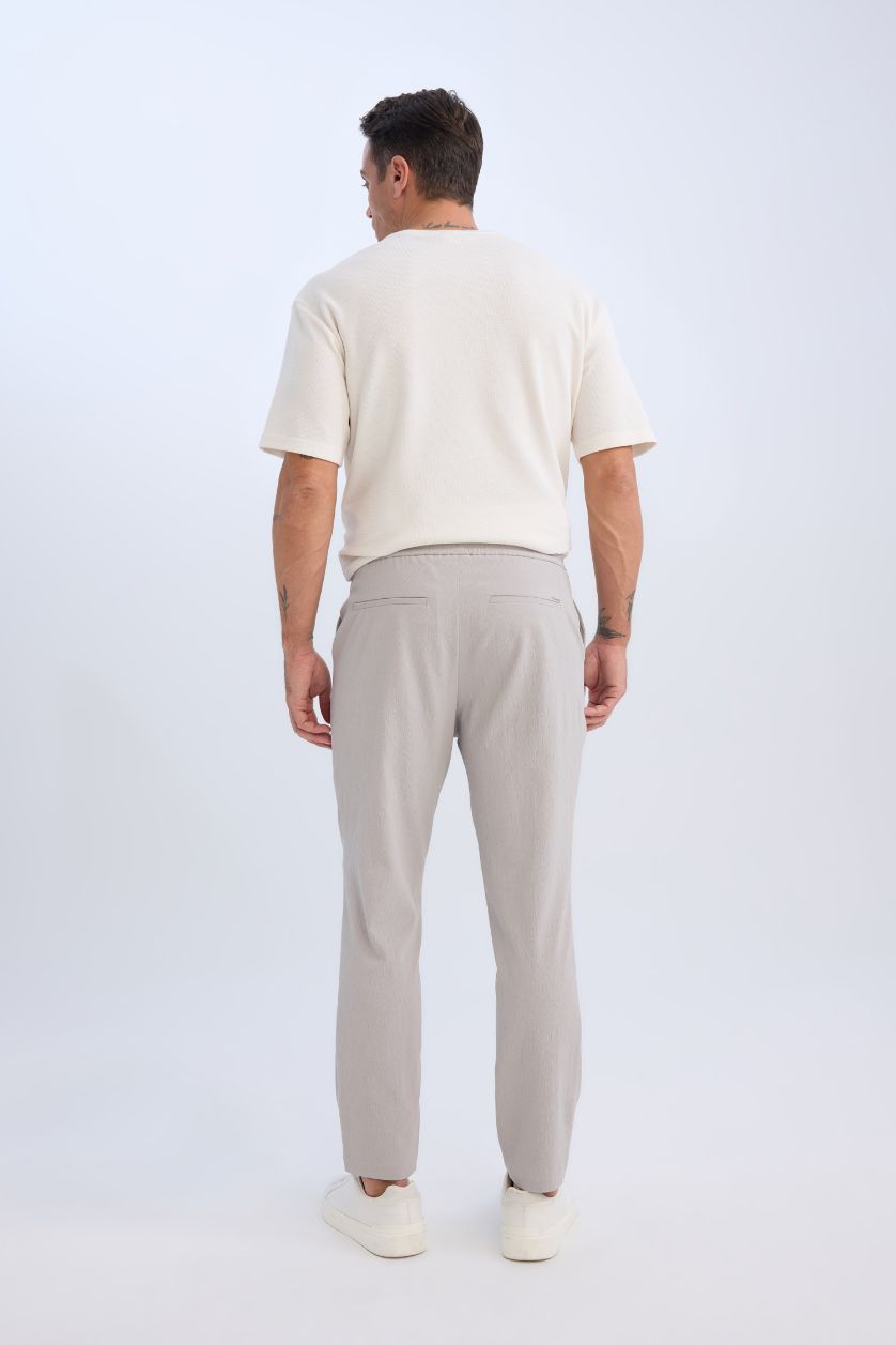 MAN Stone Relax Fit Straight Leg Summer Fabric Trousers