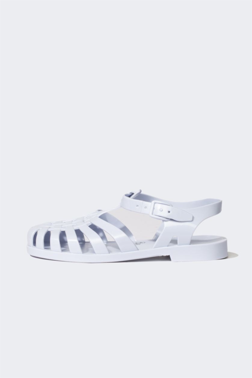 Woman Light Blue Woman Flat Sandals