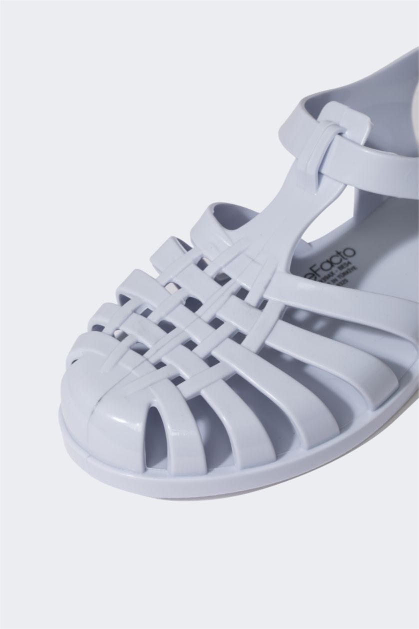 Woman Light Blue Woman Flat Sandals