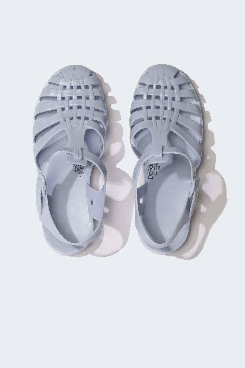 Woman Light Blue Woman Flat Sandals