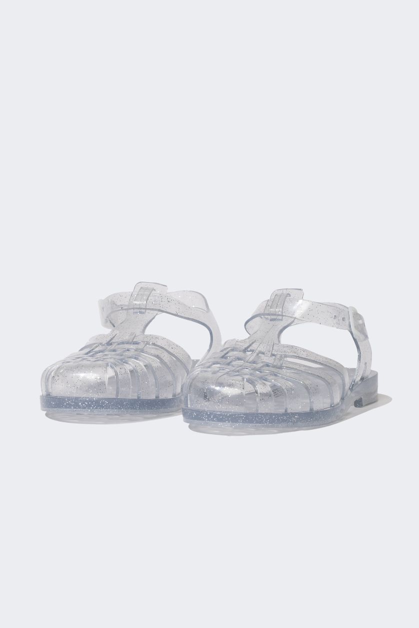 WOMAN Colorless Woman Flat Heel Sandals