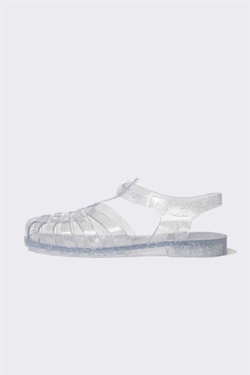 WOMAN Colorless Woman Flat Heel Sandals