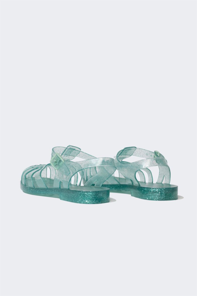 Kadın Deniz Mavisi Kadın Düz Taban Sandalet