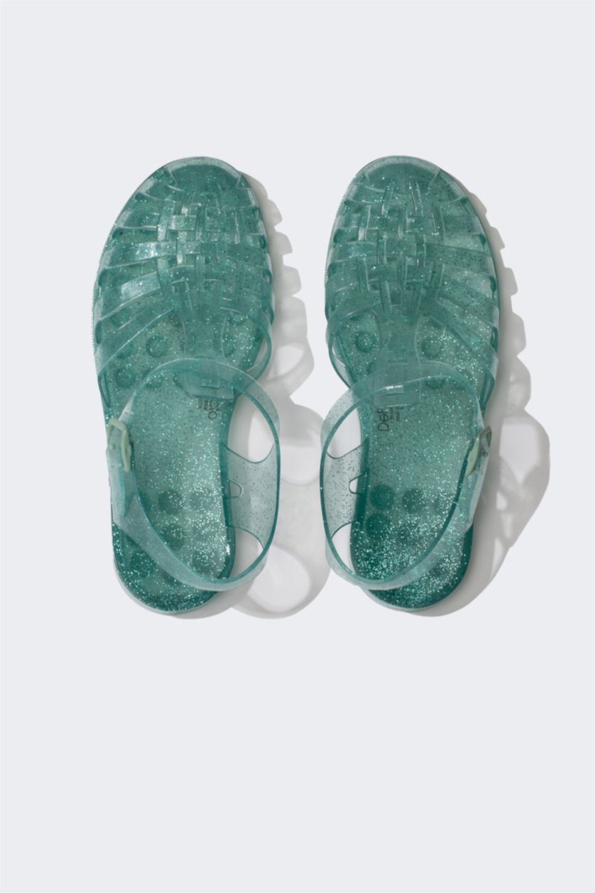 Kadın Deniz Mavisi Kadın Düz Taban Sandalet