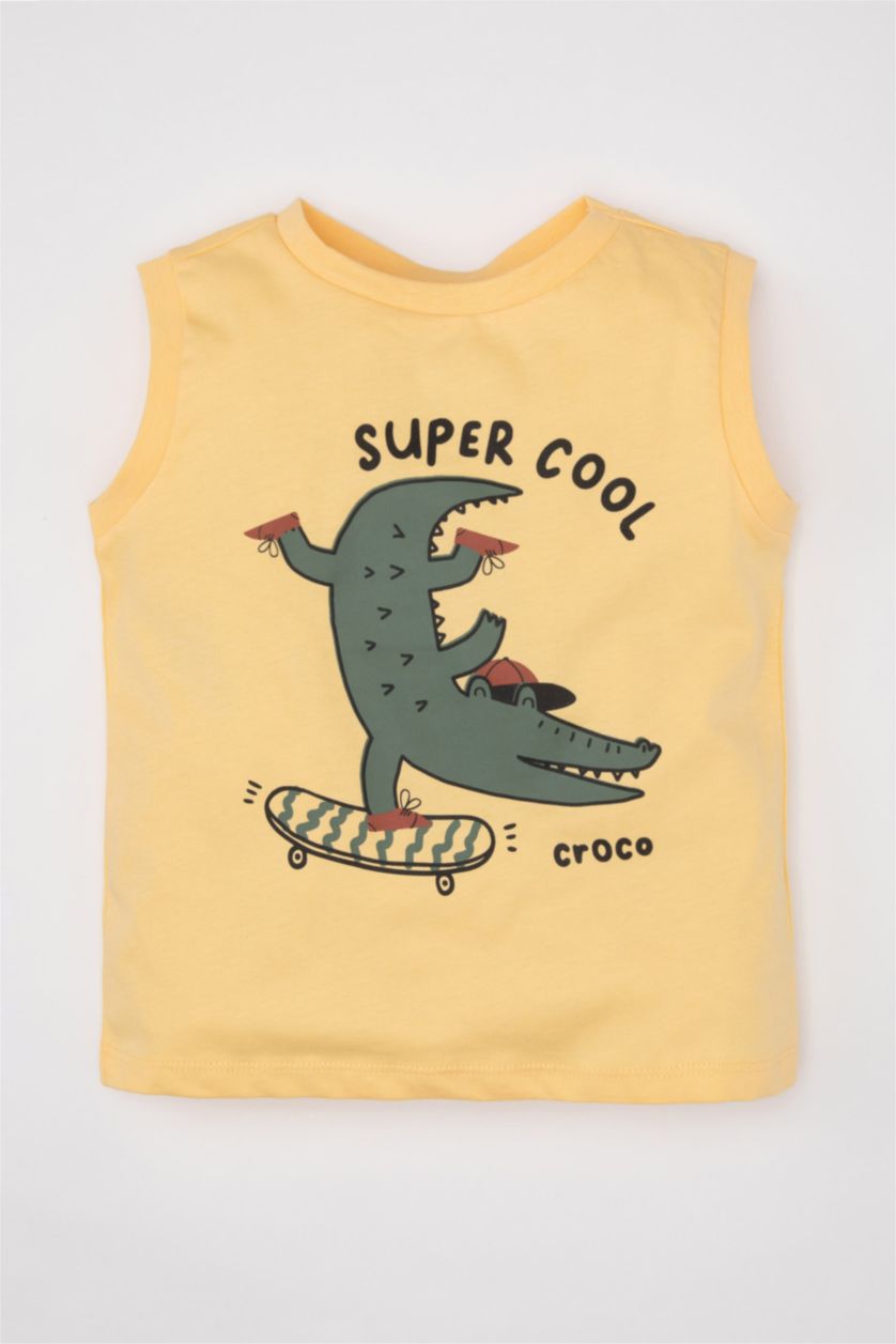 BÉBÉ GARÇON Jaune Clair Débardeur à coupe régulière et col rond avec imprimé