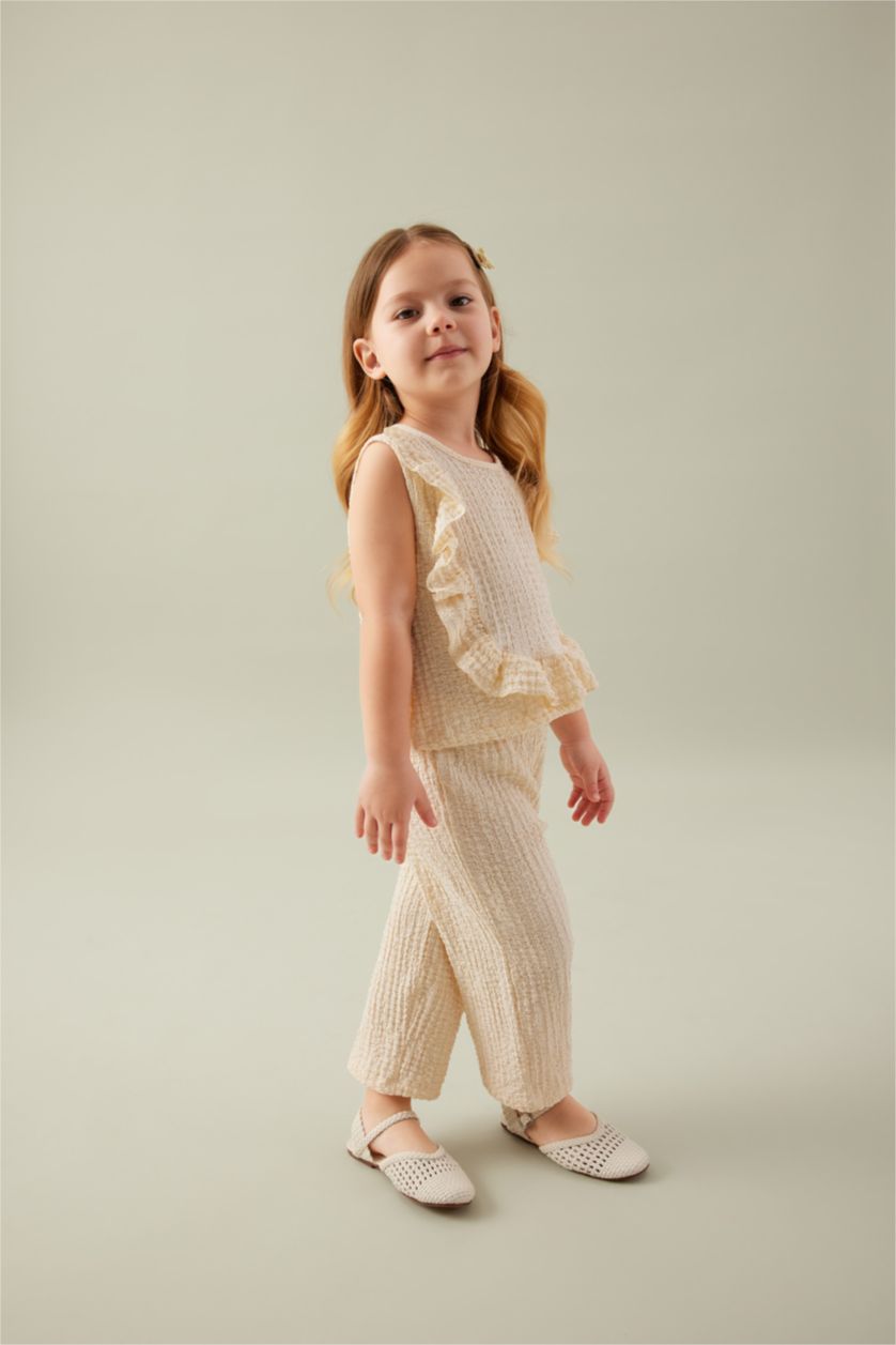 BABY GIRL Sand Baby Girl Blouse Trousers 2 Piece Set