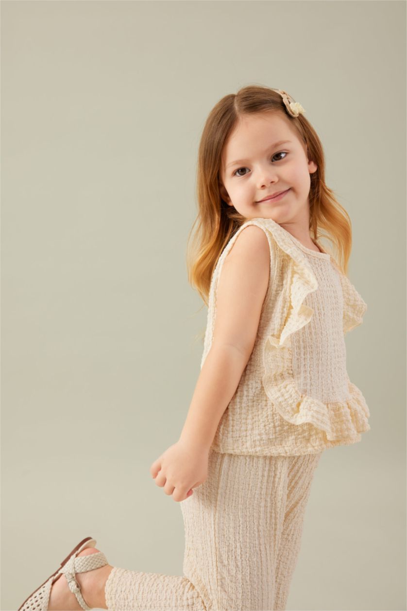 BABY GIRL Sand Baby Girl Blouse Trousers 2 Piece Set