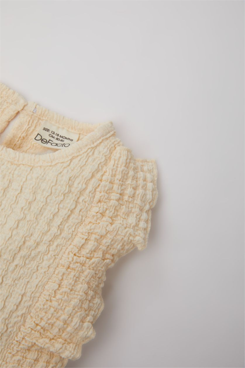 BABY GIRL Sand Baby Girl Blouse Trousers 2 Piece Set