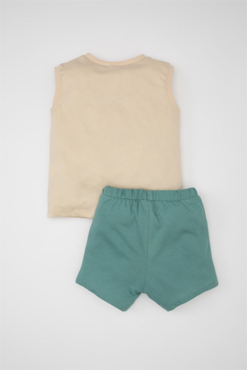 BÉBÉ GARÇON Beige Ensemble de Débardeur imprimé de Palmiers et Short pour Bébé Garçon
