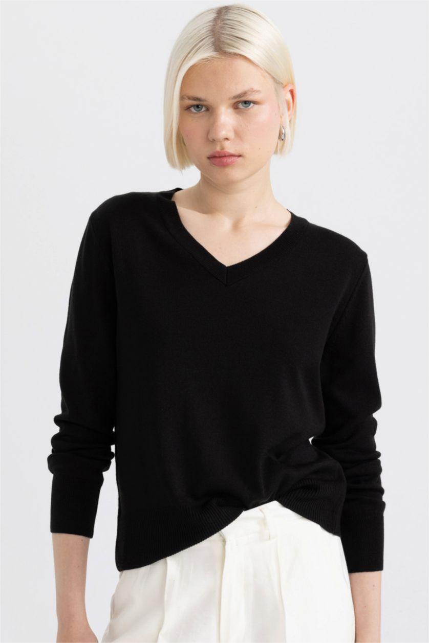 WOMAN Black Relax Fit Knitwear Pullover