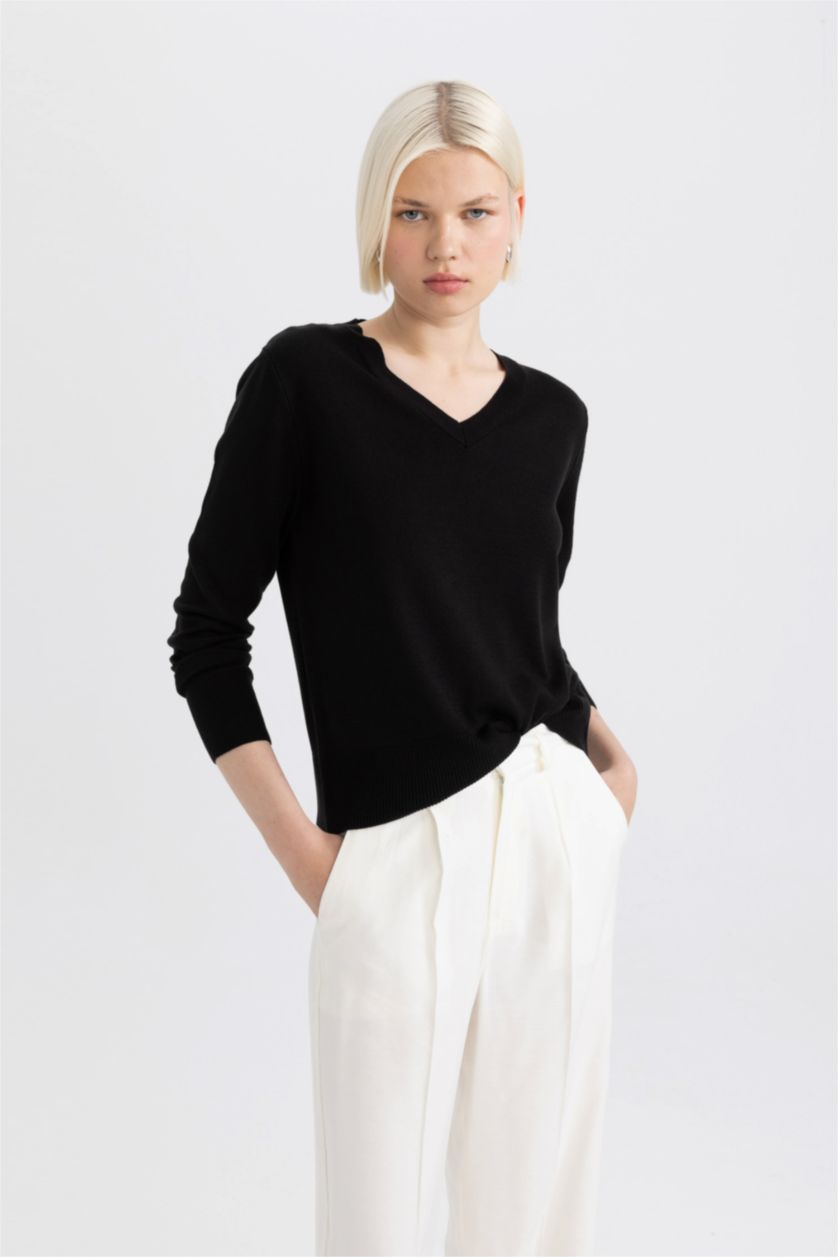 WOMAN Black Relax Fit Knitwear Pullover