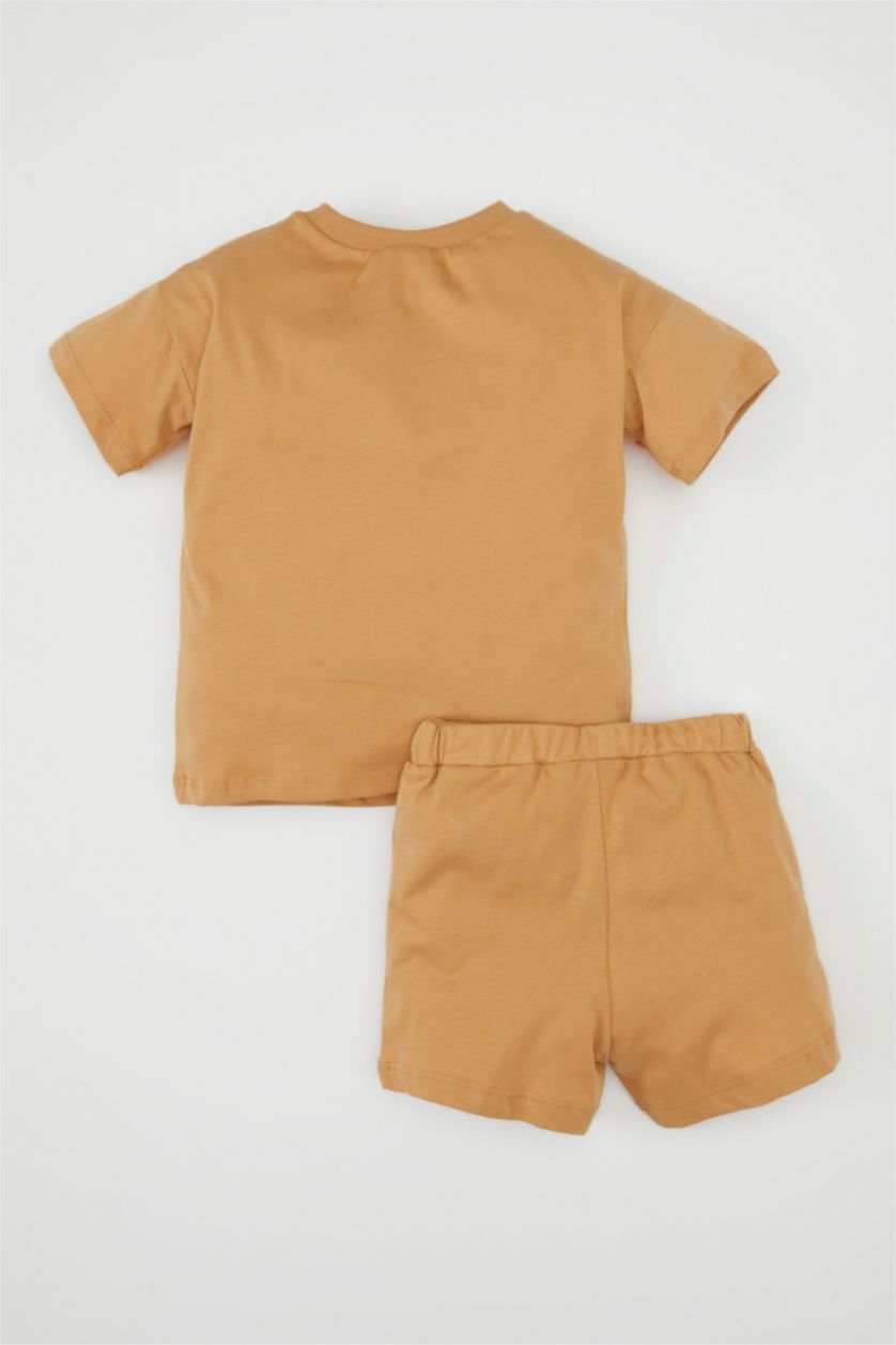 BABY BOY Camel Baby Boy Printed T-Shirt Shorts 2 Piece Set