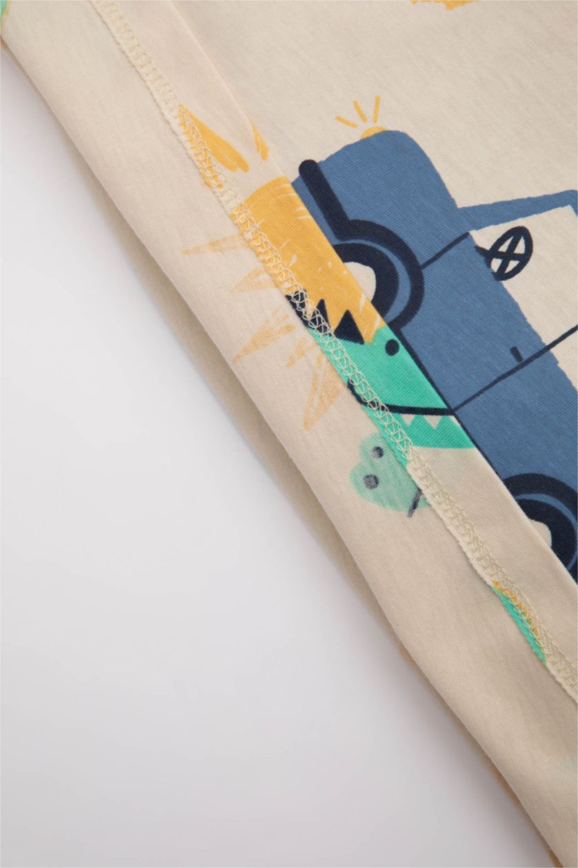 BABY BOY Light Stone Baby Boy Printed T-Shirt Shorts 2 Piece Set