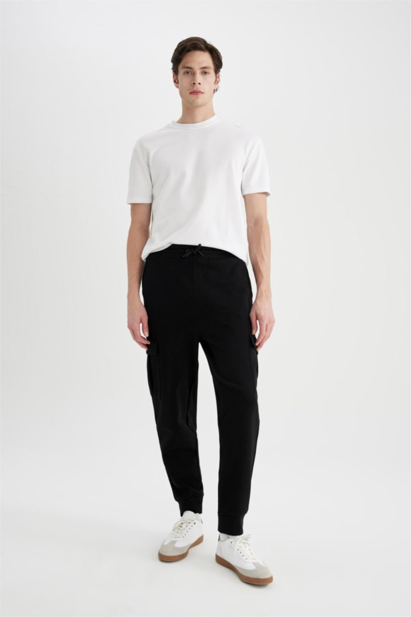 HOMME Noir Jogging Coupe Oversize avec poches Cargo