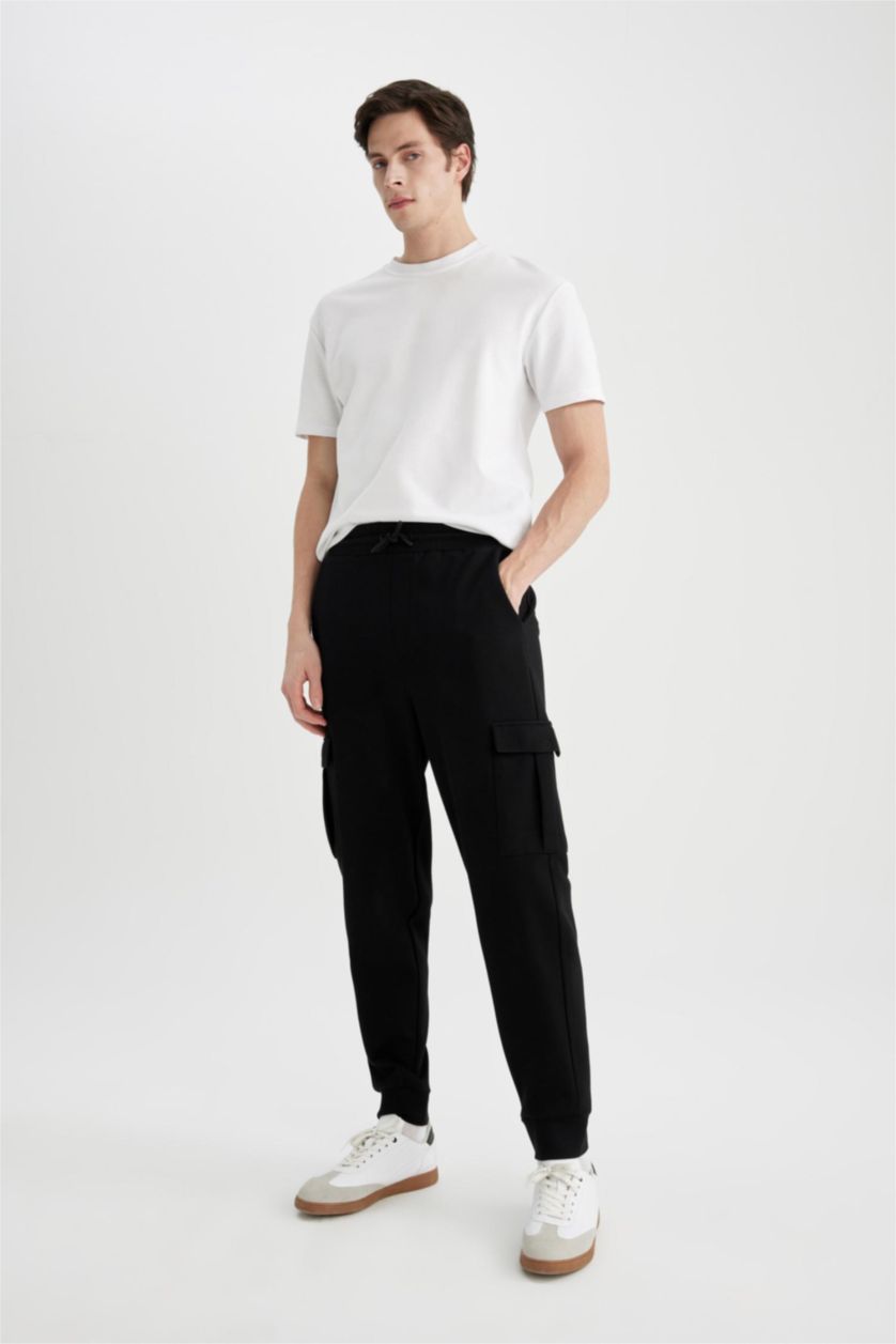 HOMME Noir Jogging Coupe Oversize avec poches Cargo