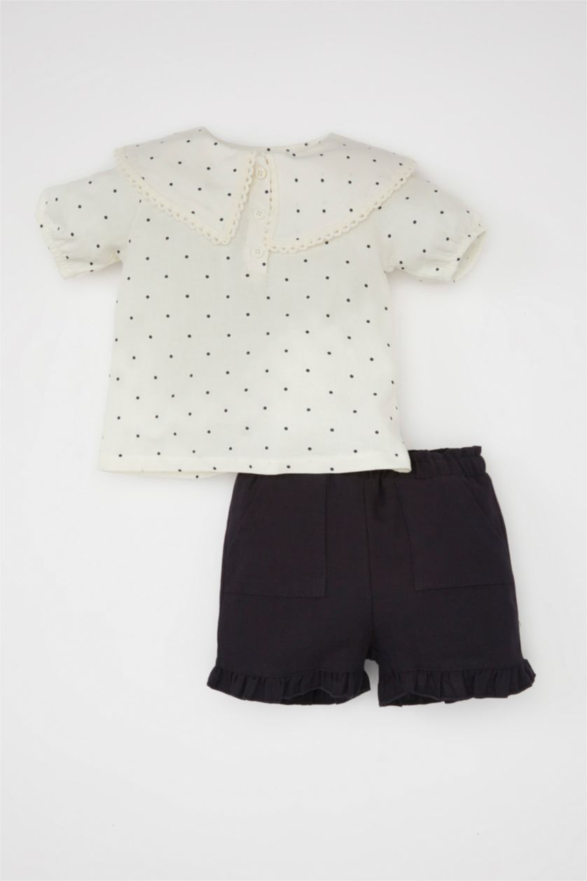 BABY GIRL Stone Baby Girl Polka Dot Blouse Shorts 2 Piece Set