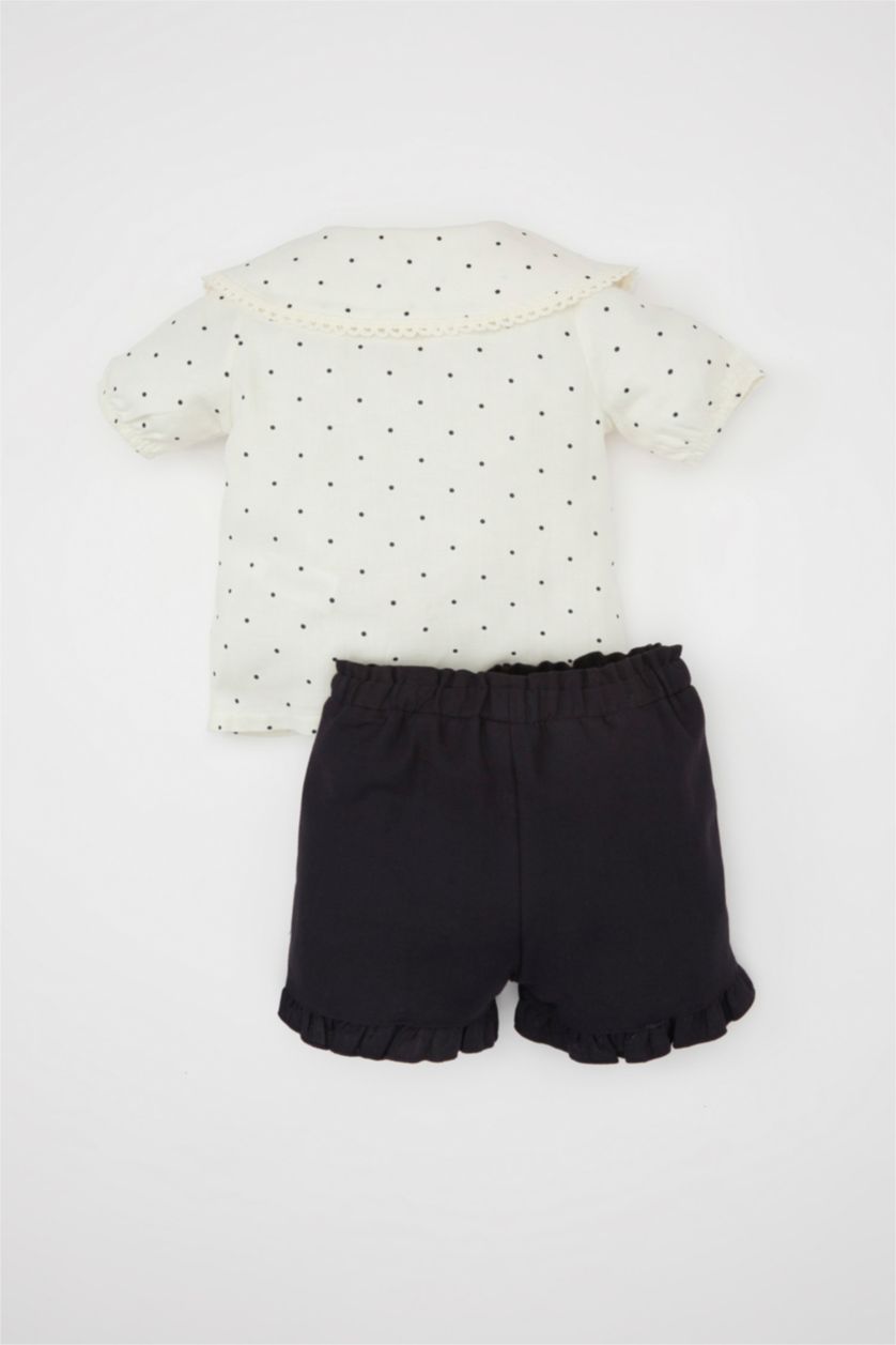 BABY GIRL Stone Baby Girl Polka Dot Blouse Shorts 2 Piece Set