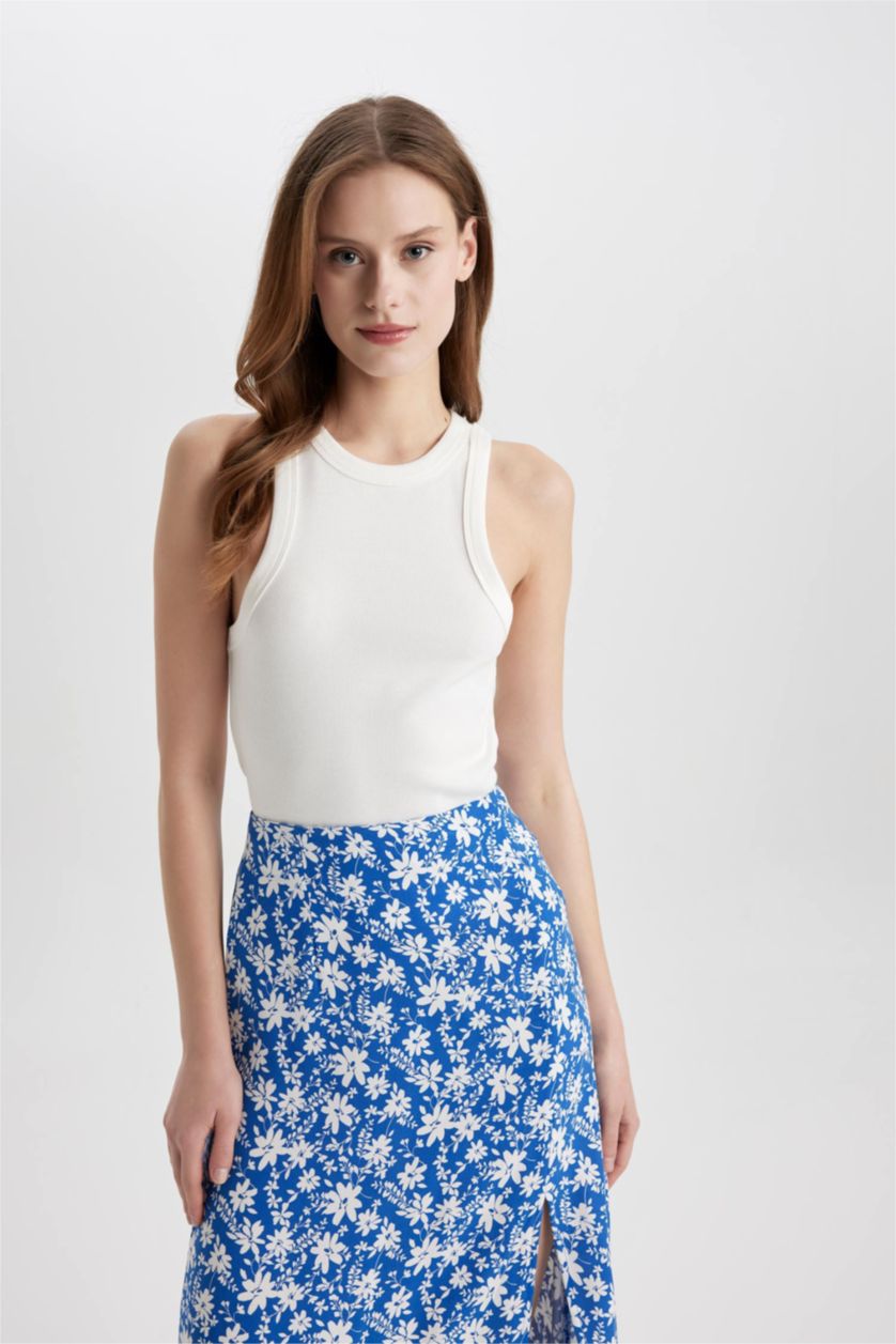 FEMME Écru Débardeur Slim Gainant Col Halter